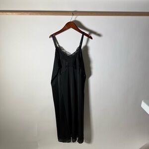 Vintage Black Silk Lace Slip Dress